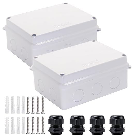 Electrical Box, ABS Plastic Project Box Power Cord Enclosure White 5.9 x 4.3 x by LuSumtly