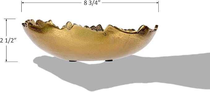 Red Co. 8.75” Gold Moon Decorative, Asymmetrical Torn, Hammered Metal - Image 5