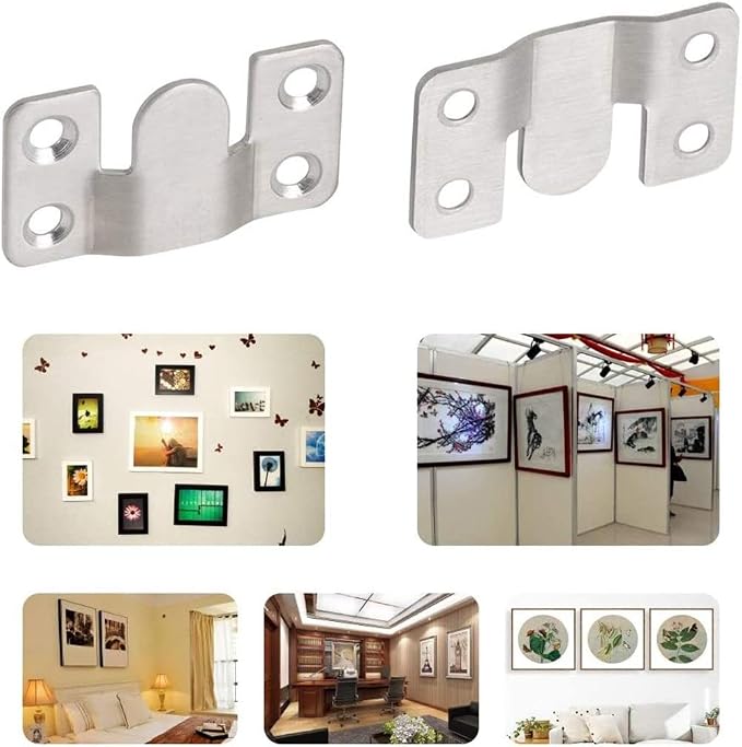 4 Pairs Flush Mount Bracket, Interlocking Furniture Connector, Stainless Steel - Image 3