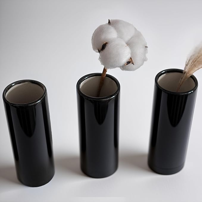 Modern Black Ceramic Vase Set of 20 - Image 4