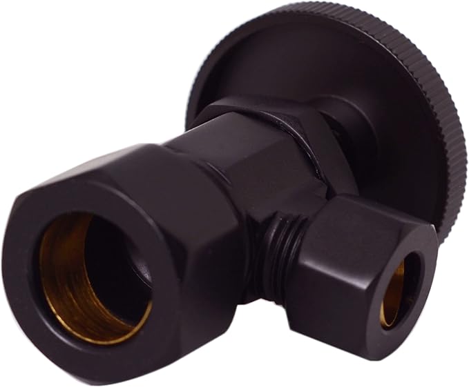 Westbrass A105-12 Round Handle Angle Stop Shut Off Valve, 1/2" Copper Pipe Inlet - Image 4