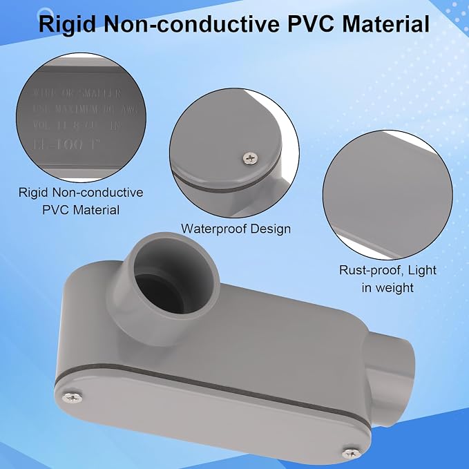 4Pack 1 Inch Rigid PVC Conduit Body Type LL 1IN PVC Conduit Bodies LL Type - Image 4