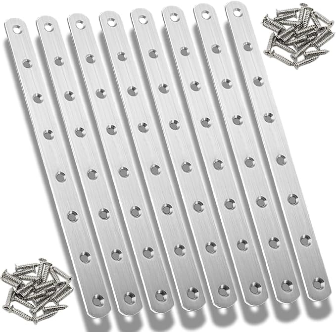 8Pcs Flat Mending Plate, Mending Joining Plates Repair Fixing Bracket Connector - Image 4