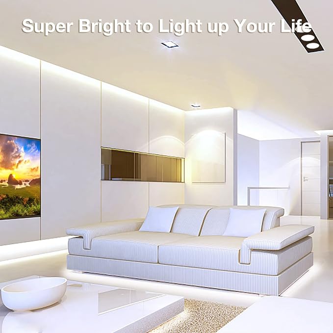 DAYBETTER COB LED Strip, 16.4 ft White LED Strip Lights, Dimmable LED Light - Image 2