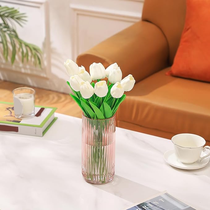 Ribbed Glass Vase, Flower Vases - Image 3