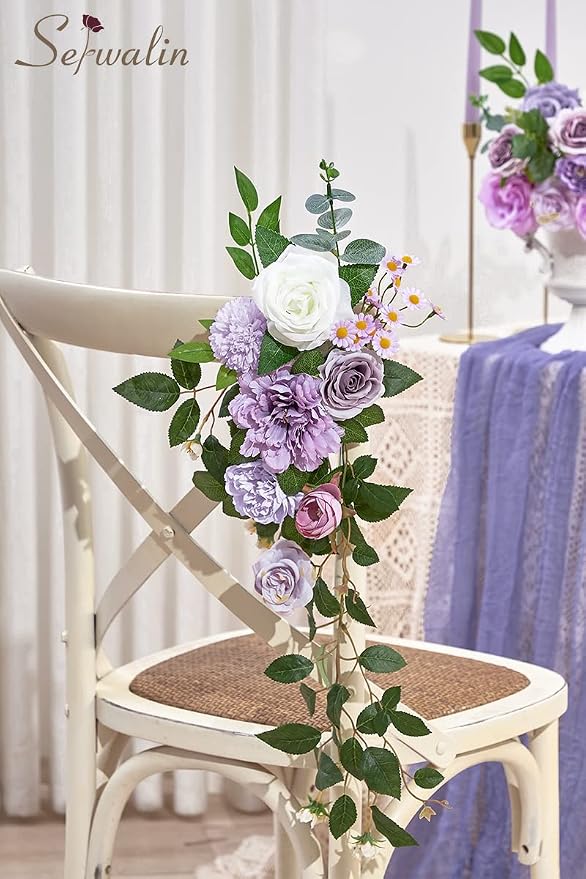 Serwalin Artificial Purple Flowers Silk Flowers - Image 3