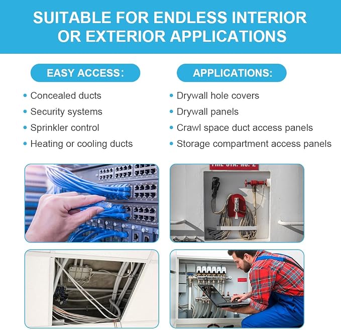 20 x 20 Inch Heavy Duty Steel Drywall Access Panel, Thick Reinforced Flush - Image 7