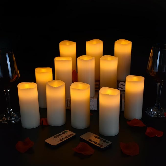 Flameless Candles Battery Operated Candles Real Wax Pillar LED Candles - Image 3