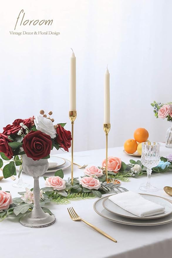 Artificial Flowers 50pcs Real Looking Blush Foam Fake Roses - Image 6