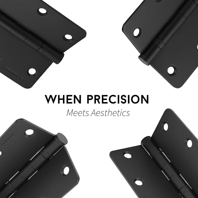 goldenwarm 3 Pack 304 Stainless Steel Door Hinges, Matte Black Non Removable - Image 4