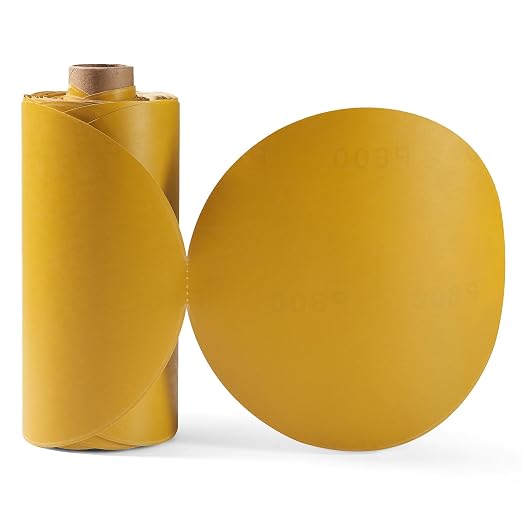 100 PCS 6 Inch Gold PSA Sanding Discs 800 Grit Self Adhesive Sticky-Back by Shawya