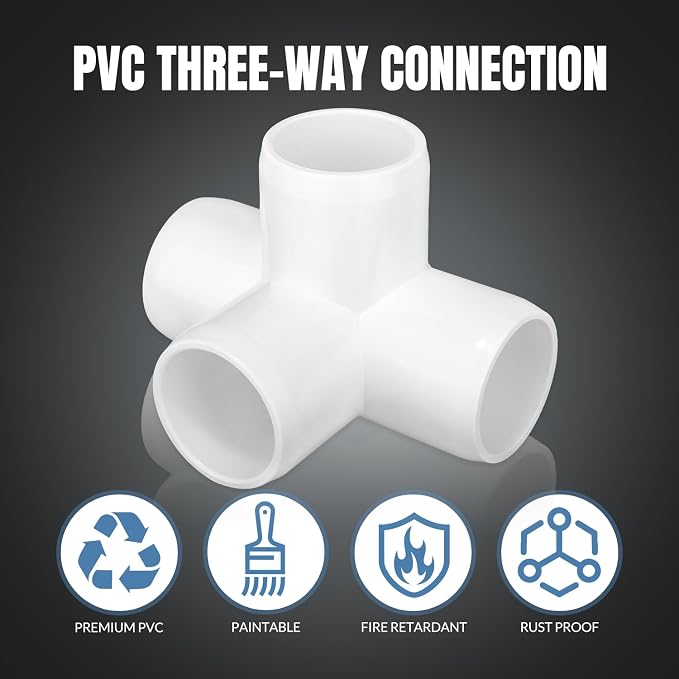 20 Pack 4 Way PVC Fittings 1/2 Inch, Furniture Grade Pipe Elbow Connector - Image 4