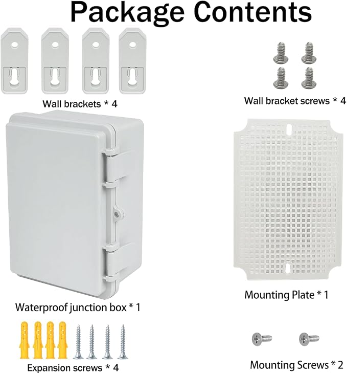 Junction Box, Hinged Grey Cover IP67 Waterproof ABS Project Box - Image 7