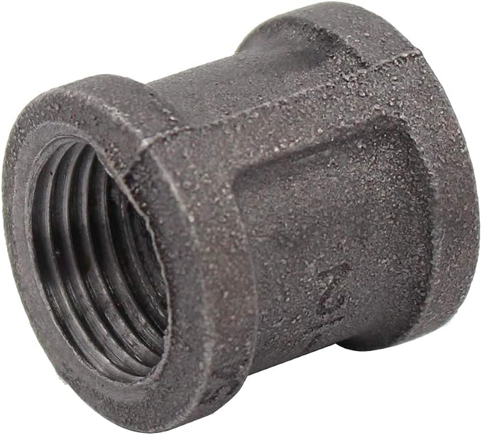 10 Pack Black Malleable Iron Cast Pipe Fitting 1/2" Inch Coupling | - Image 2