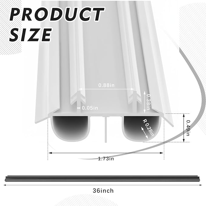 Lineshading 4 Pack Bottom Door Seal Exterior Plastic PVC 1 3/4" x 36" - Image 2