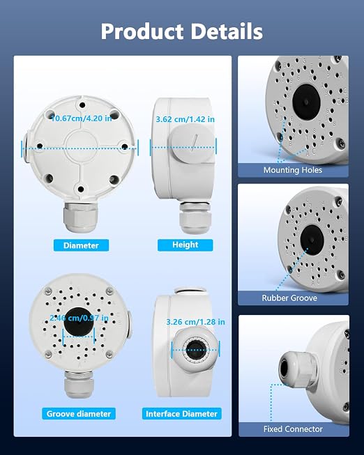 Metal Aluminum IP66 Waterproof Bullet Security Camera Junction Box - Image 8