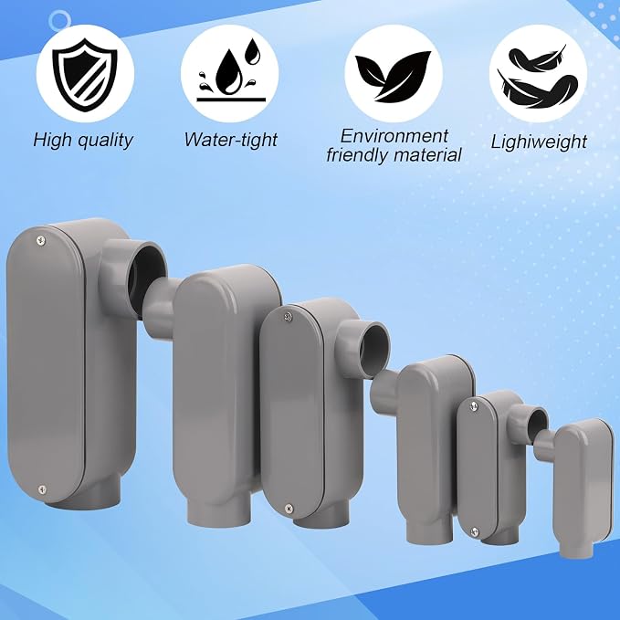 4Pack 1/2 Inch Rigid PVC Conduit Body Type LL 0.50IN PVC Conduit Bodies LL Type - Image 5