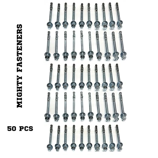 MIGHTY FASTENERS Zinc-Plated Steel Wedge Anchors, 1/2" X 5-1/2" - Image 3