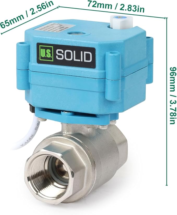U.S. Solid Motorized Ball Valve – 3/4" 316 Stainless Steel, IP67 Waterproof - Image 2