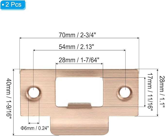 PATIKIL 2-3/4" Door Lock Strike Plate, Door Backplate - Image 2