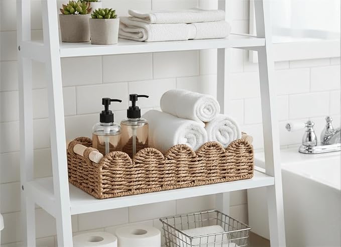 CubesLand Toilet Paper Storage Basket Organizer, Small Wicker Decor Basket | - Image 5