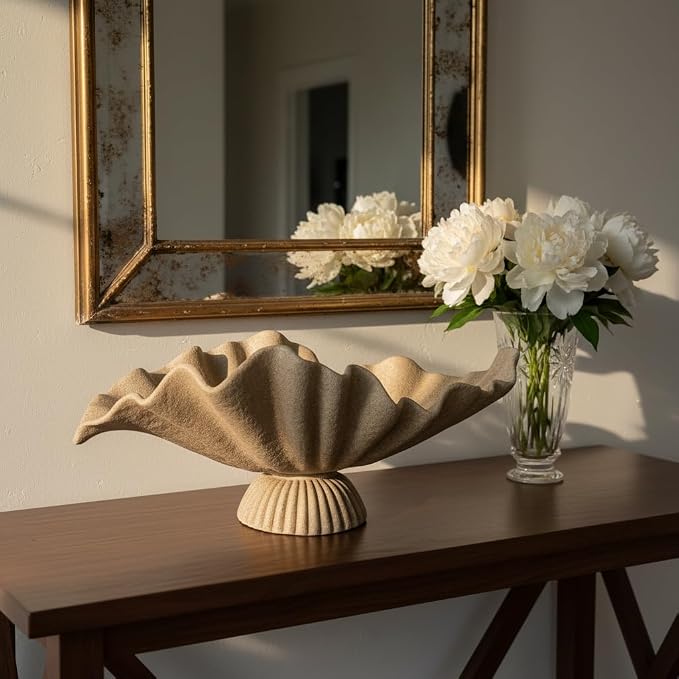 16" Large Decorative Bowl decor, Modern Home Decoration Scallop Bowl, Fashion - Image 2
