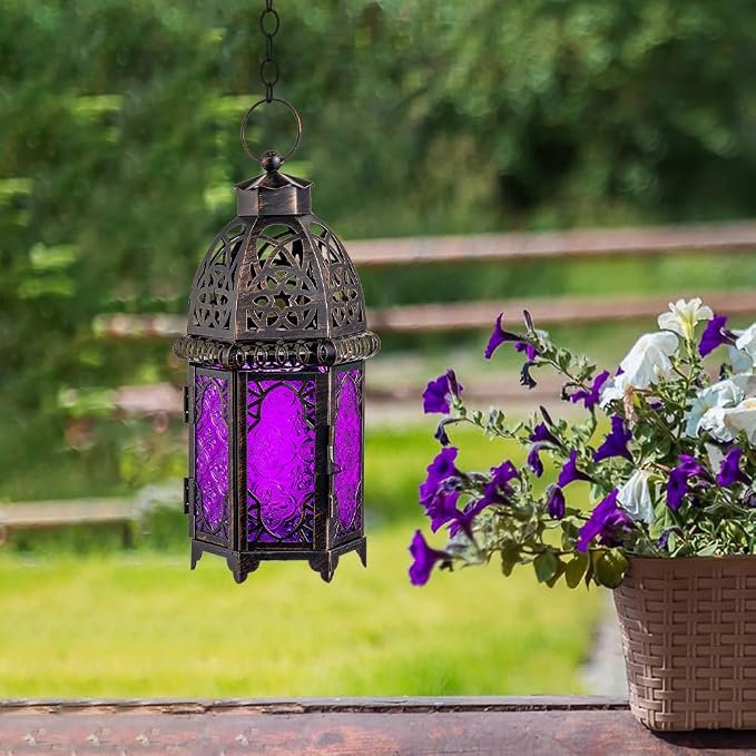 NEEDOMO Moroccan Candle Lantern, 12.8'' Hanging Lanterns Decorative Indoor - Image 5