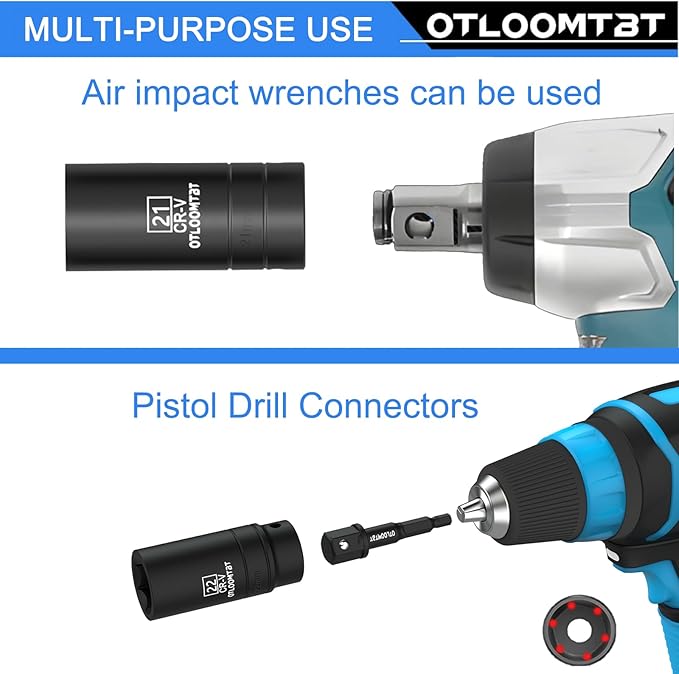 OTLOOMTBT 16PCS 1/2" Drive Impact Socket Set | Heavy Duty CR-V Steel - Image 4