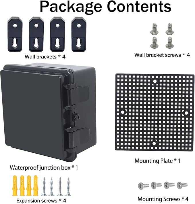Junction Box, Hinged Black Cover IP67 Waterproof ABS Project Box - Image 7