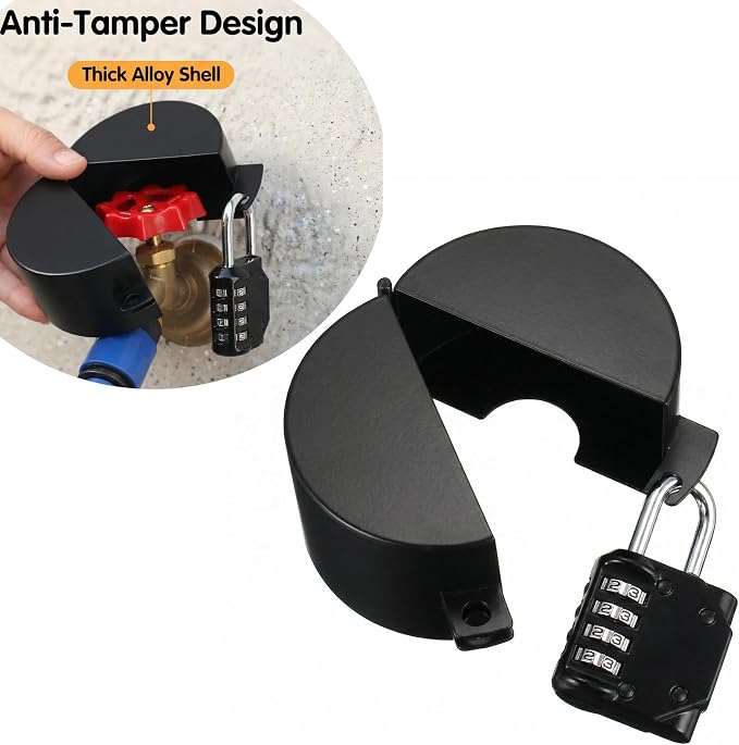 Gate Valve Locking Device Metal Black, no Installation Required, Can Prevent - Image 9