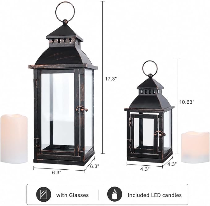 NEEDOMO Lanterns Decorative Outdoor&Indoor, Candle Holder - Image 6