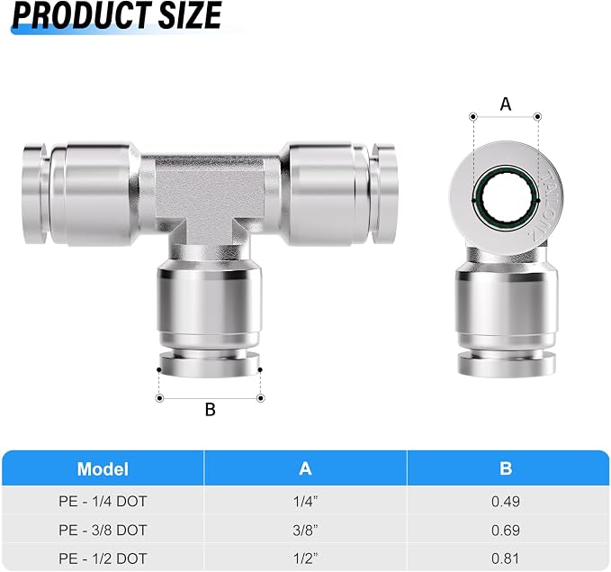 TAILONZ 304 Stainless Steel Tee 1/2" 1pcs | Fitting - Image 2