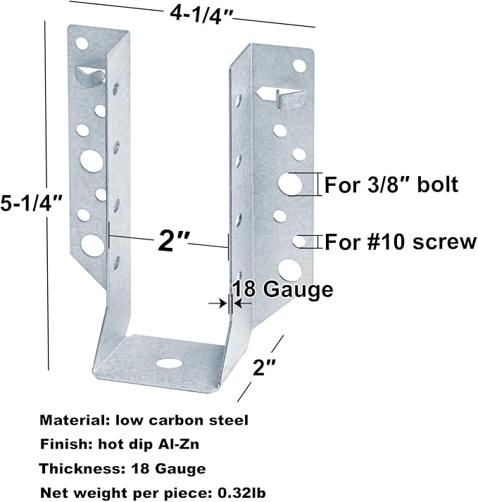 GBGS 8 Pack Actual 2x6 Rough Cut Joist Hanger, Repair - Image 2