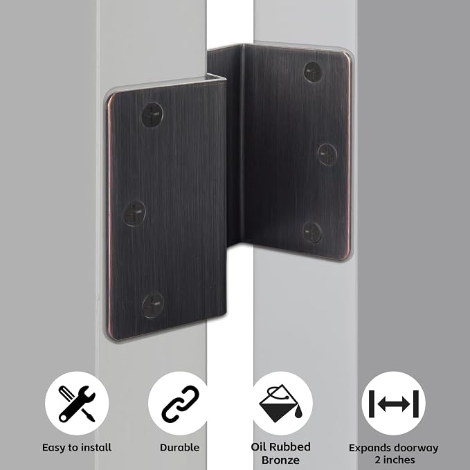 6 Pack Offset Hinges Oil Rubbed Bronze Expandable Door Hinges 3.5 Inch Heavy - Image 4