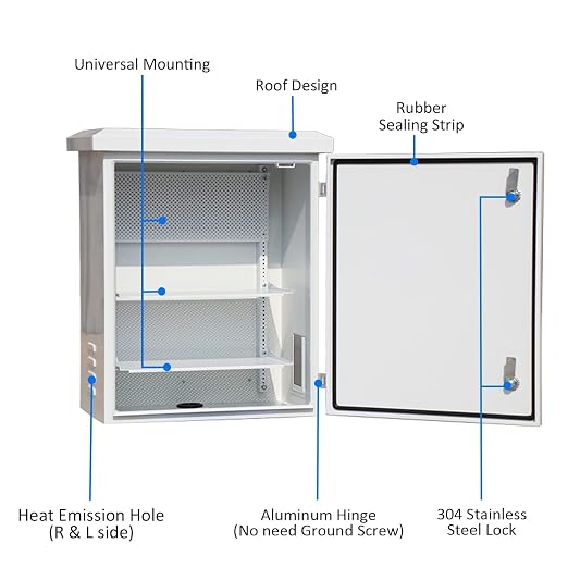 Outdoor Nema Electrical Enclosure Box20x24x12 Removable Mount Plate&FanVent | - Image 9