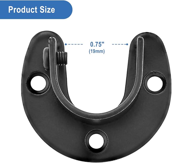 Rise age Stainless Steel Closet Rod Bracket, 3/4 Inch Diameter Closet Rod - Image 2