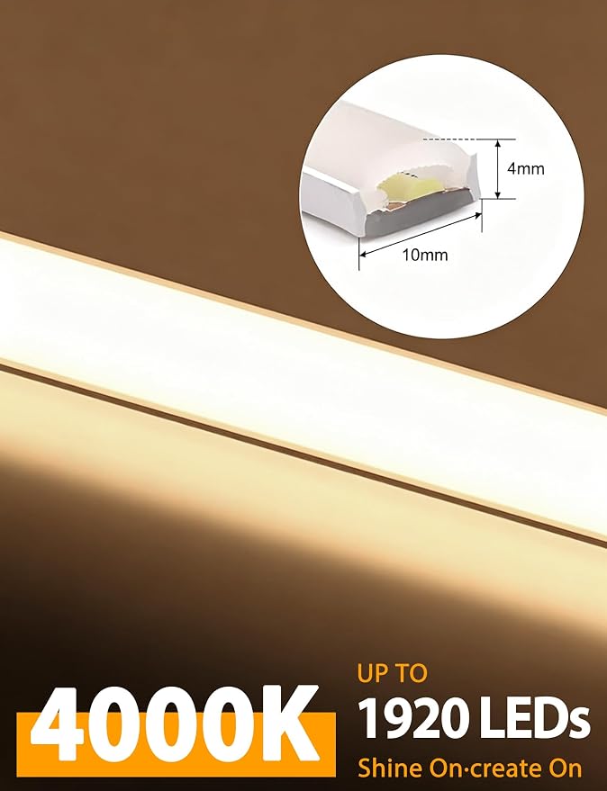 Lamomo COB LED Strip Lights 20Ft, Neutral White Dimmable Self-Adhesive Led Rope - Image 3