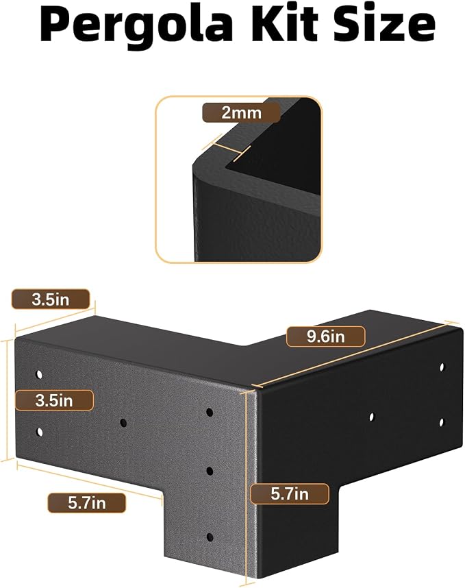 Pergola Brackets, 3-Way Pergola Kit - Image 2