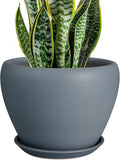 Ceramicfor Ceramic Pot for Plants, 8 Inch Plant Pot, Matte Gray | Plant Pots by Ceramicfor