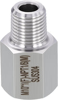 1 Pack 304 Stainless Steel FeMale to Male Adapter, M10*1 FeMale x 1/8" Male NPT by Rebower