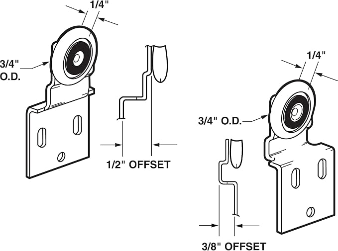Prime-Line N 7533 Sliding Closet Door Roller Kit, 3/4 In. Wheel Diameter - Image 2