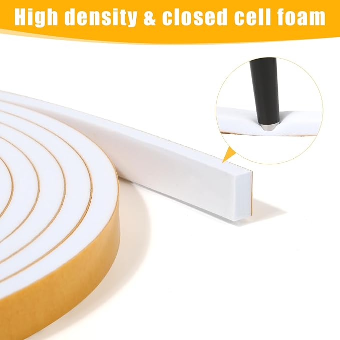 26Feet Weather Stripping Seal for Door Window, High Density Foam Tape, - Image 5