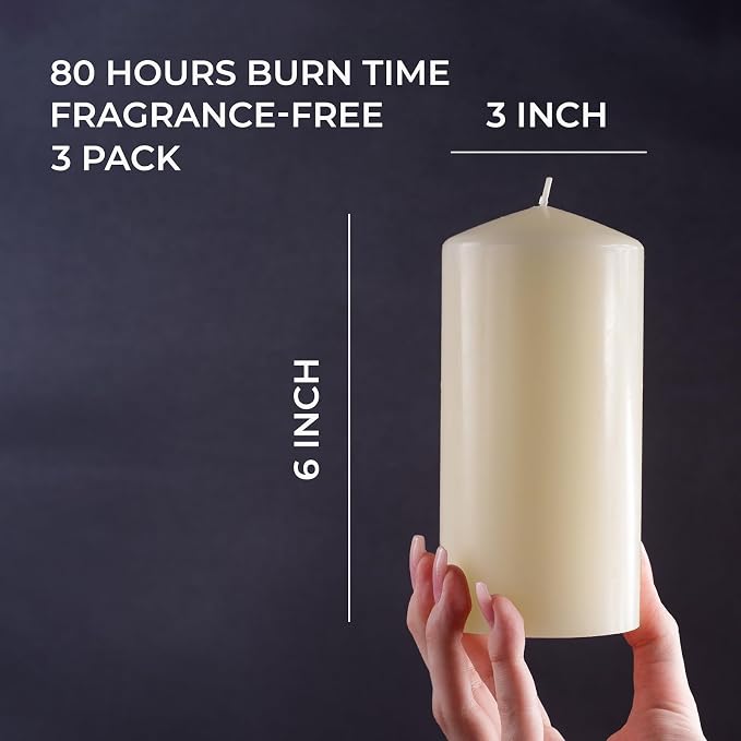 3x6 Pillar Candles Set of 3 - Image 2