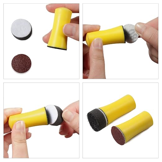 SPEEDWOX 3 Pack 1" Hand Sanding Blocks Mini Hook and Loop Sanding Pad Hook - Image 4