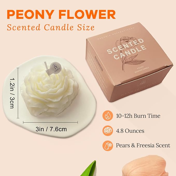 White Peony Flower Shape Candles - Image 6
