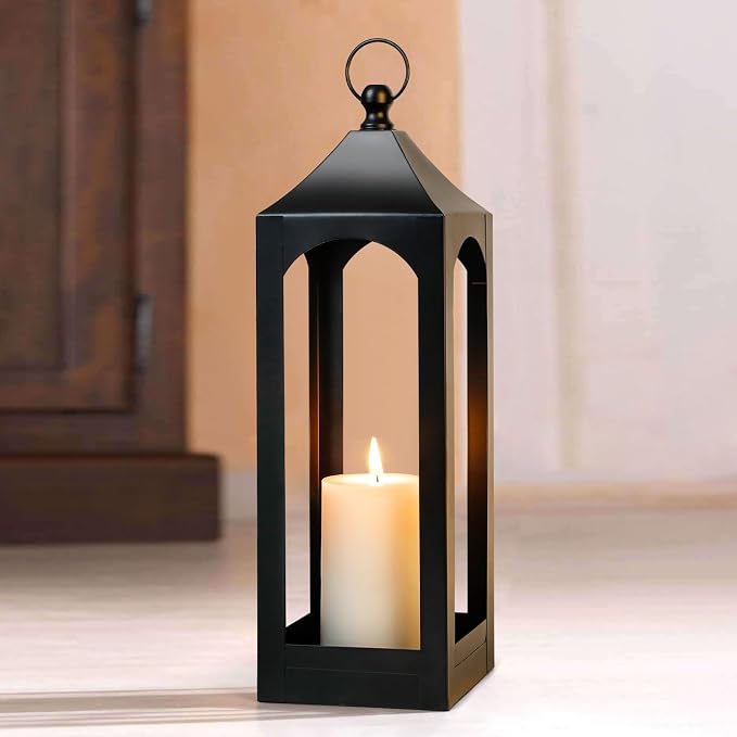 Modern Farmhouse Lantern Decor Metal Decorative Hanging Candle Lanterns | Ideal by SUJUN