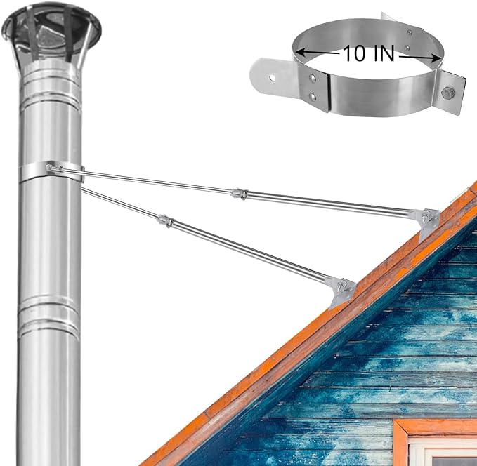 10" Extended Roof Bracket Kit, Adjustable Chimney Support by yianteng