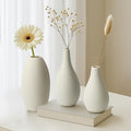 BEAHOT Ceramic Vases Set of 3, Modern Decorative Flower Vases by BEAHOT