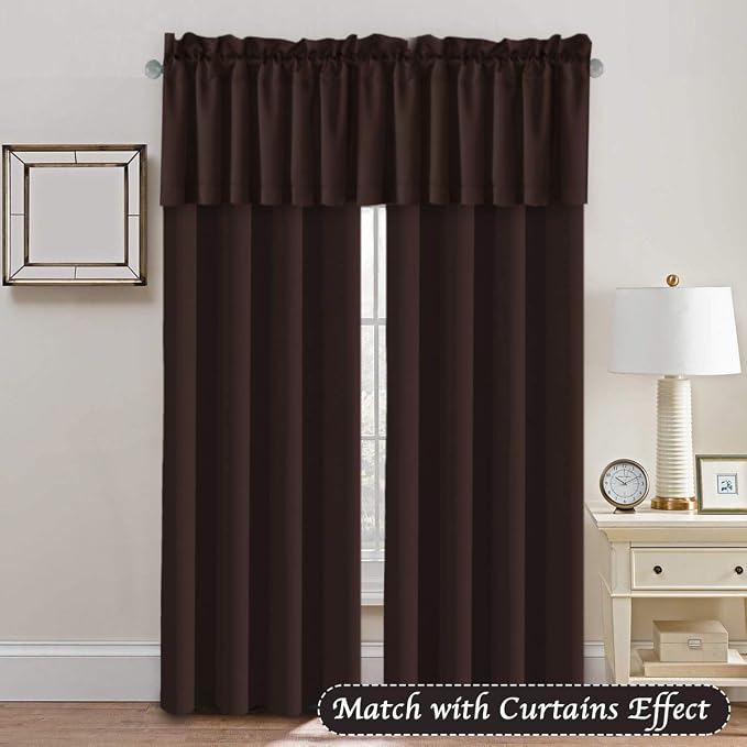 H.VERSAILTEX Blackout Valances for Windows, Kitchen Window Valance Curtains for - Image 3
