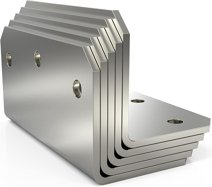 4x2x2 L Bracket Corner Brace, 4 Inch Galvanized | Medium L Angle Iron Heavy Duty - Image 2